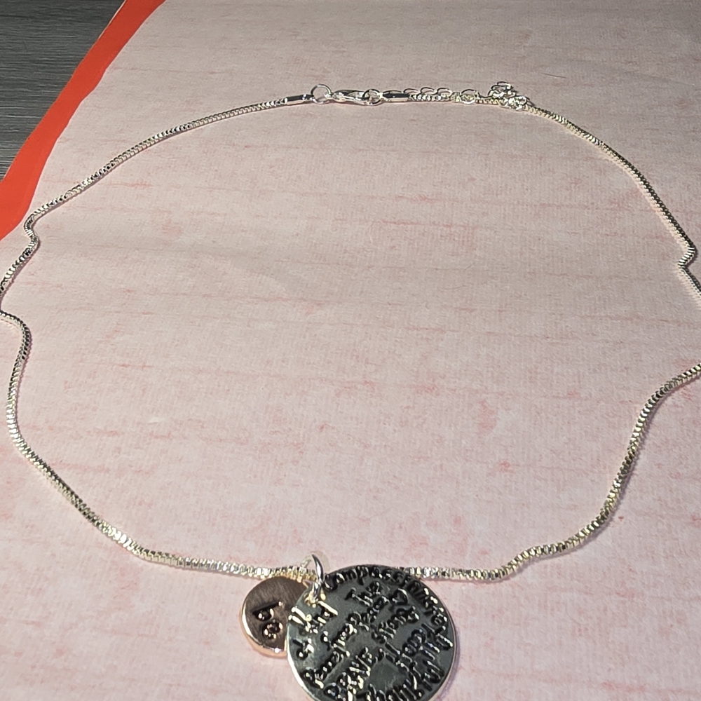 Chic Silver and Gold Pendant Necklace